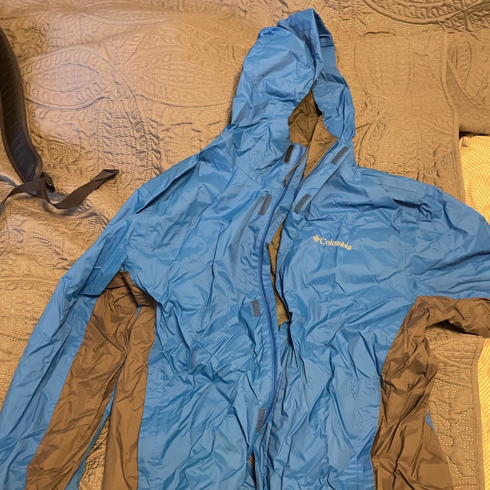 Columbia Rain Jacket Blue Waterproof Size L